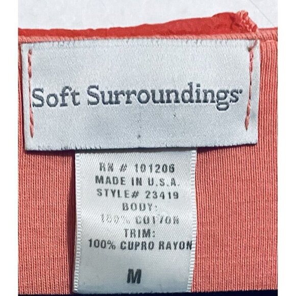 Soft Surroundings Barbara Ruffle Top Womens Medium Coral Orange Cottagecore - Picture 4 of 6